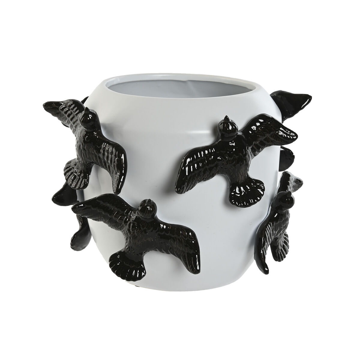 Vas Home ESPRIT Vit Svart Stengods Modern 29 X 29 X 21,5 cm