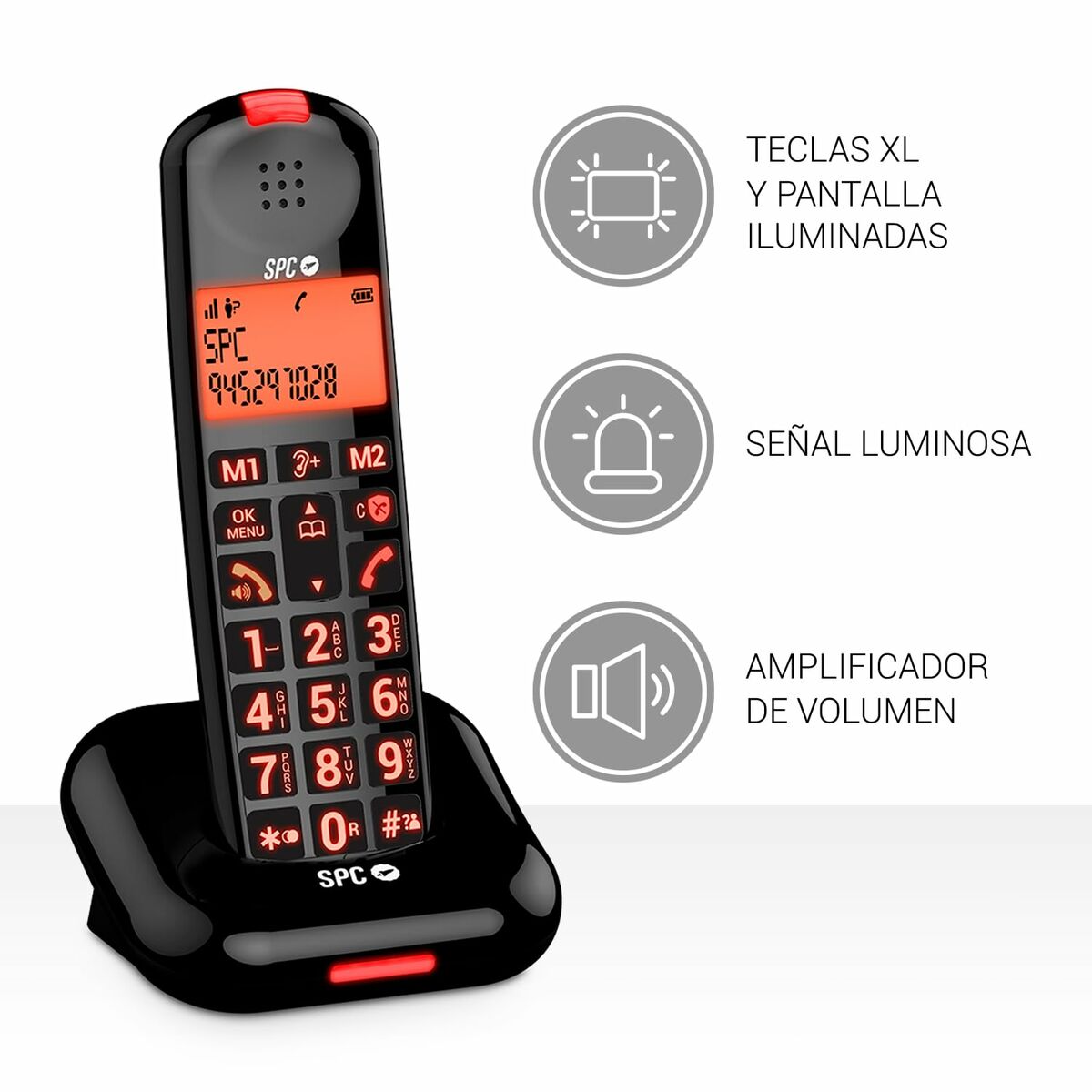 Markkabeltelefon SPC 7612N Svart
