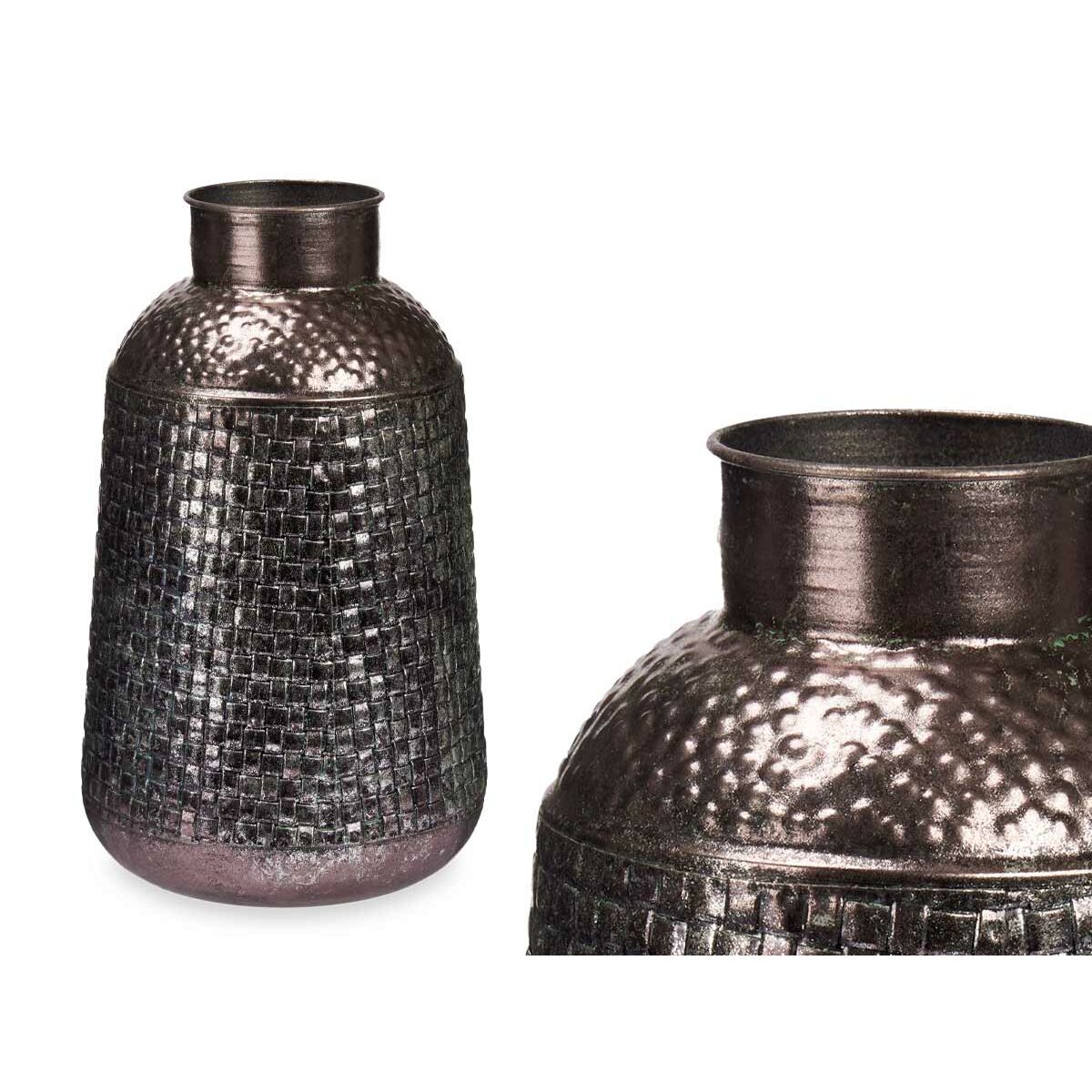 Vas Silvrig Metall 22,5 x 39,5 x 22,5 cm (4 antal) Med relief - 3