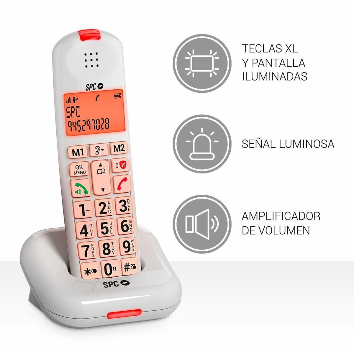 Markkabeltelefon SPC 7612B Vit