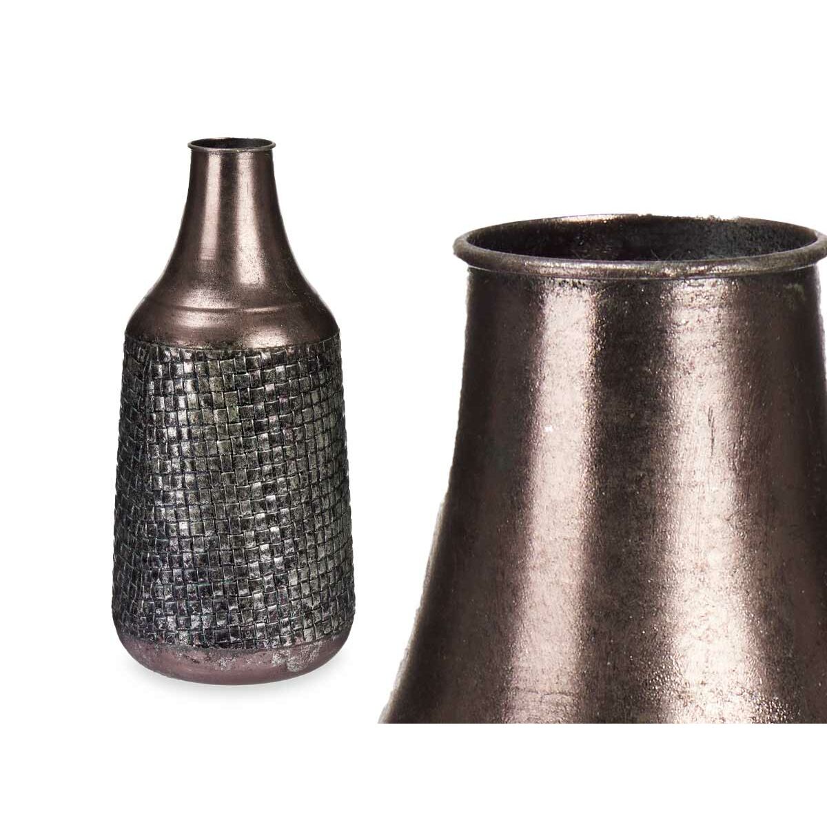 Vas Silvrig Metall 21 x 44 x 21 cm (4 antal) Med relief - 3