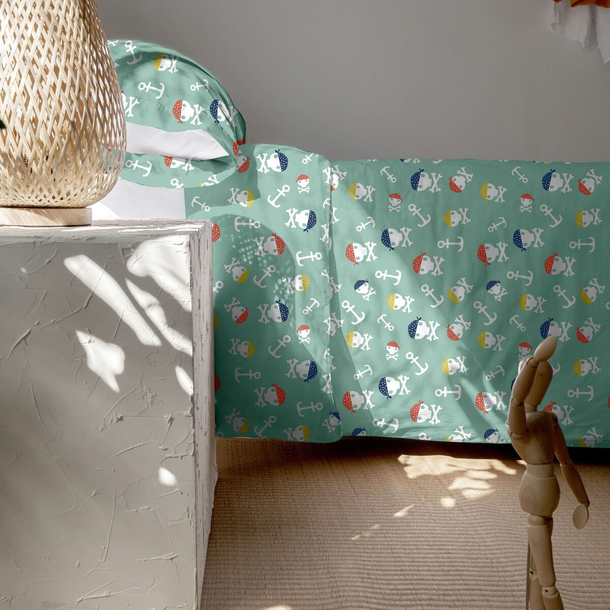Täckslagsset HappyFriday Moshi Moshi Pirate Life Multicolour Säng 80/90 2 Delar - 10