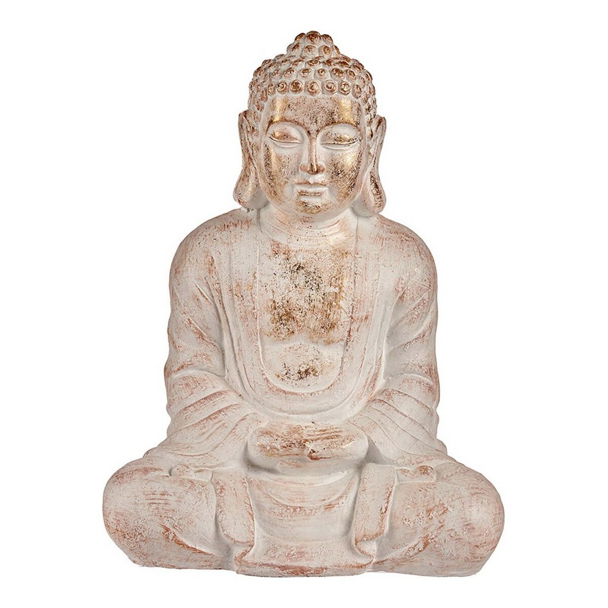 Dekorativ Trädgårdsfigur Ibergarden Vit Gyllene Polyresin 25 x 57 x 42,5 cm Buddha - 3