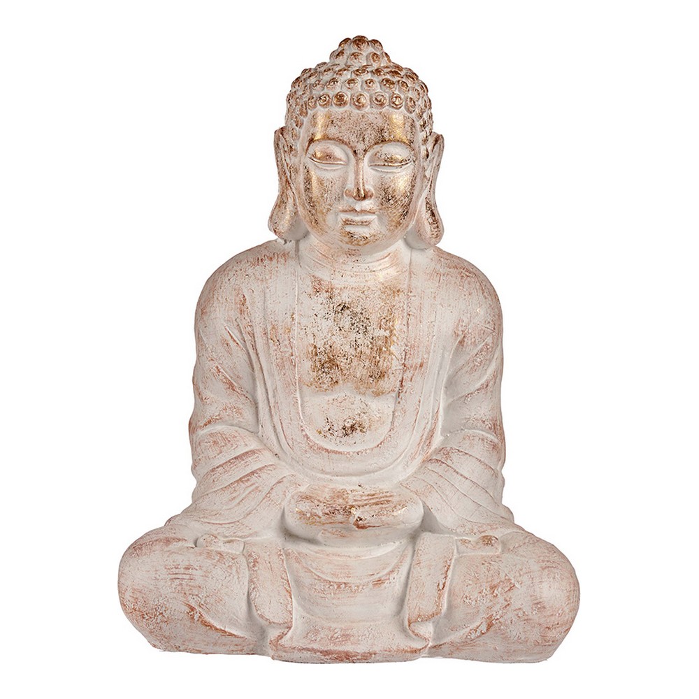 Dekorativ Trädgårdsfigur Ibergarden Vit Gyllene Polyresin 25 x 57 x 42,5 cm Buddha