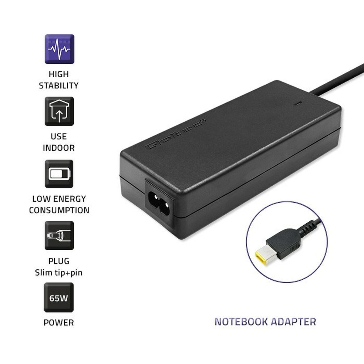 Laptopladdare Qoltec 50053 65 W - 3