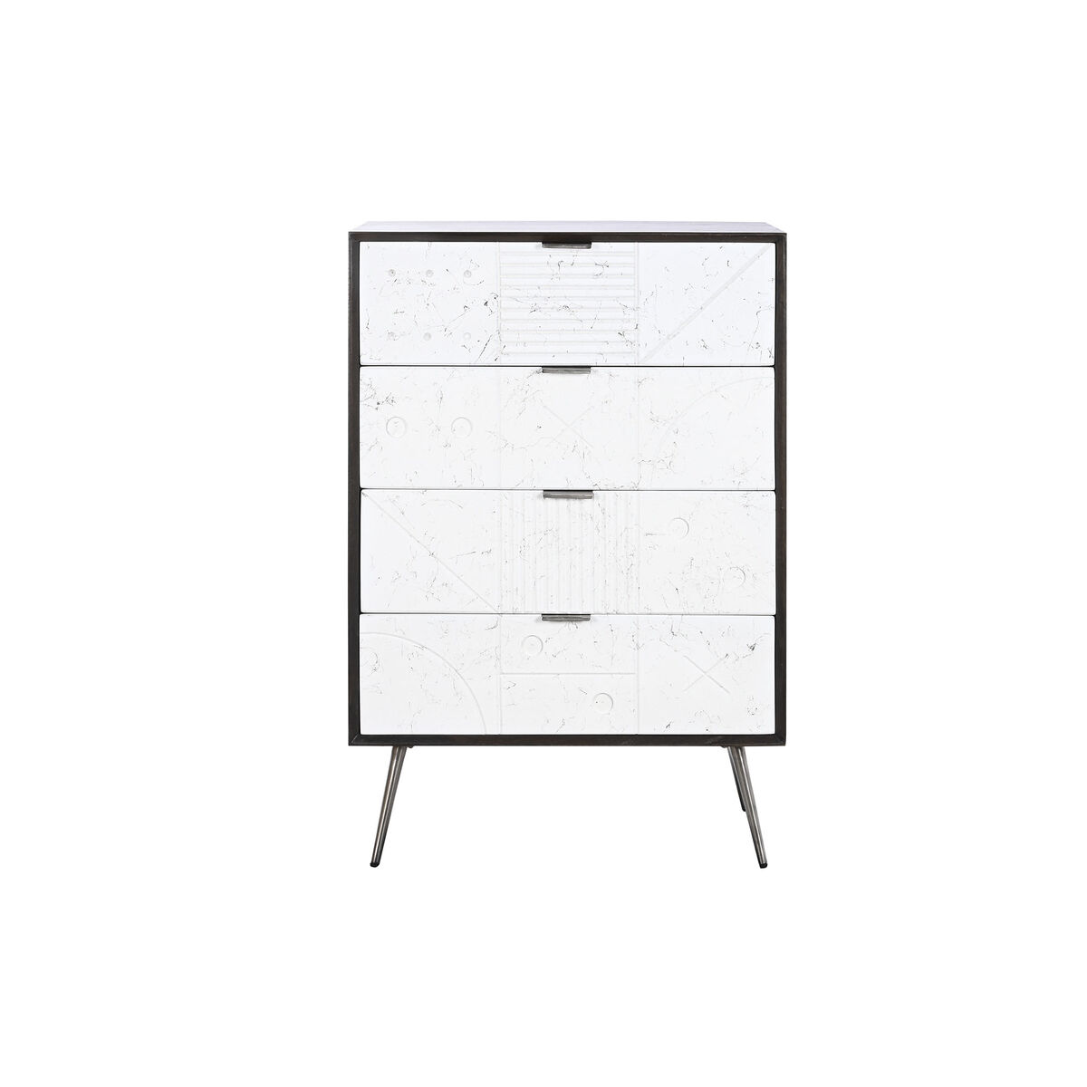 Byrå DKD Home Decor 70 x 40 x 105 cm Vit Mörkbrun Mangoträ - 6