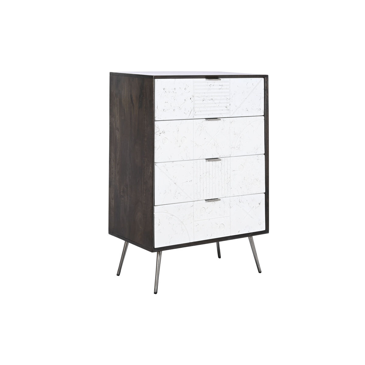 Byrå DKD Home Decor 70 x 40 x 105 cm Vit Mörkbrun Mangoträ