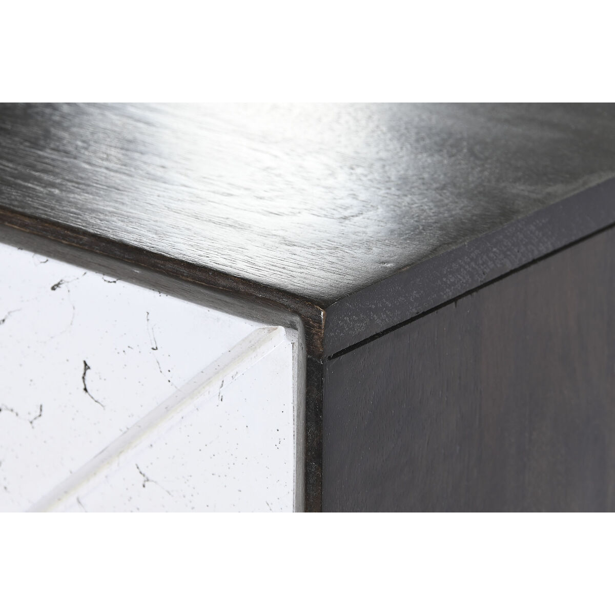 Byrå DKD Home Decor 70 x 40 x 105 cm Vit Mörkbrun Mangoträ - 4