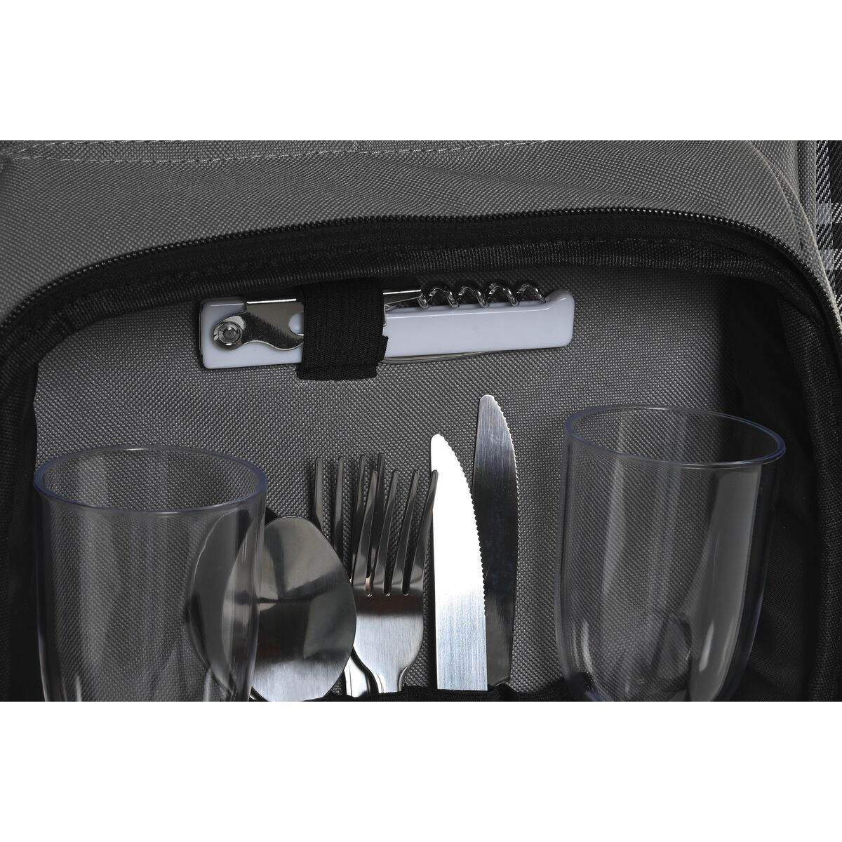 Picknick set DKD Home Decor 28,5 x 20 x 39 cm Mörkgrå - 6