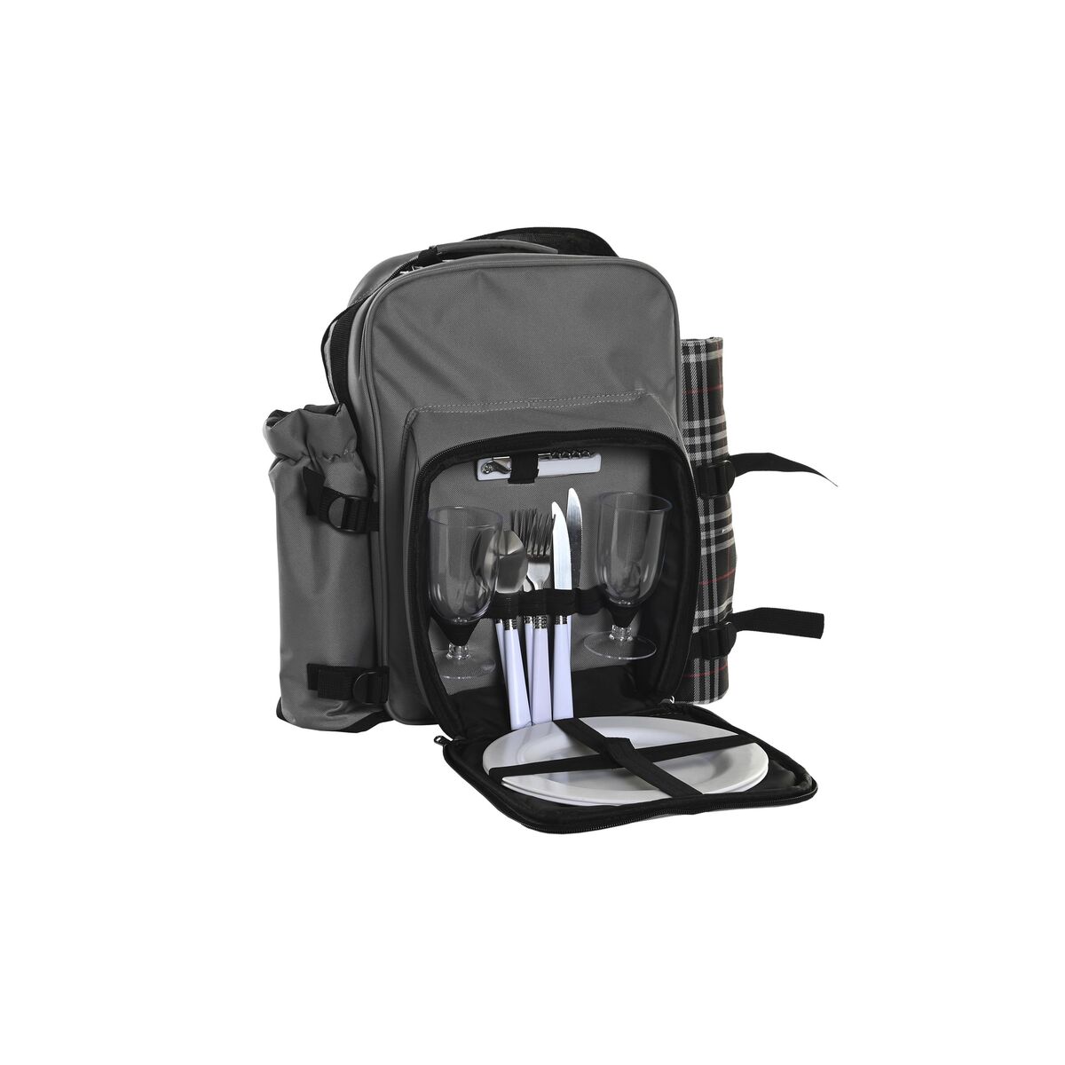 Picknick set DKD Home Decor 28,5 x 20 x 39 cm Mörkgrå