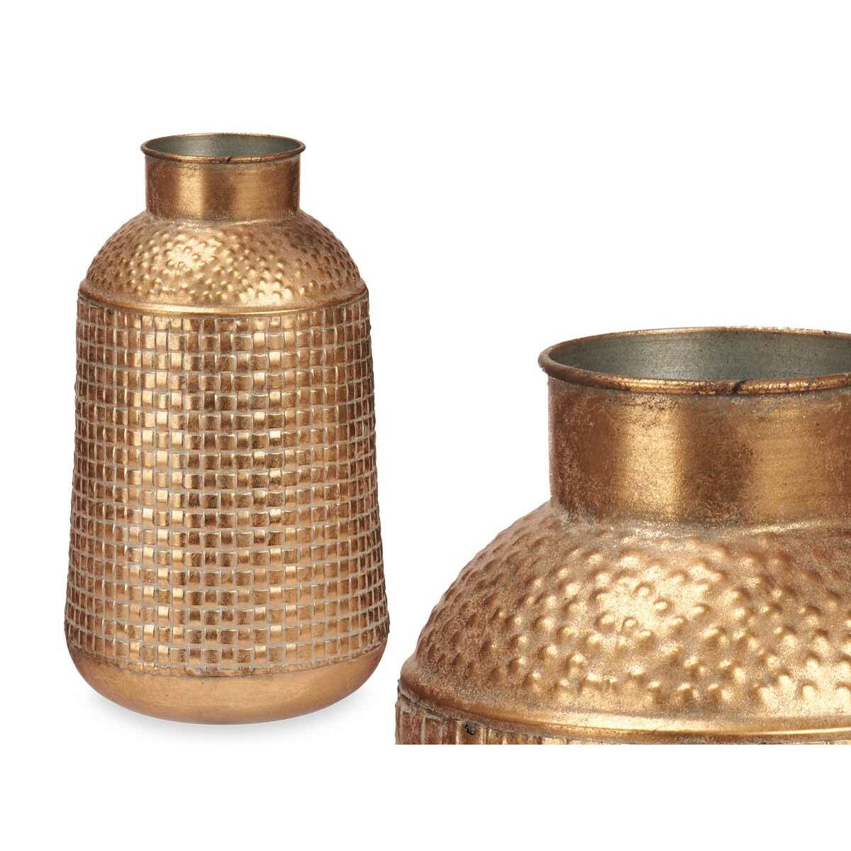 Vas Gyllene Metall 22,5 x 39,5 x 22,5 cm (4 antal) Med relief - 3
