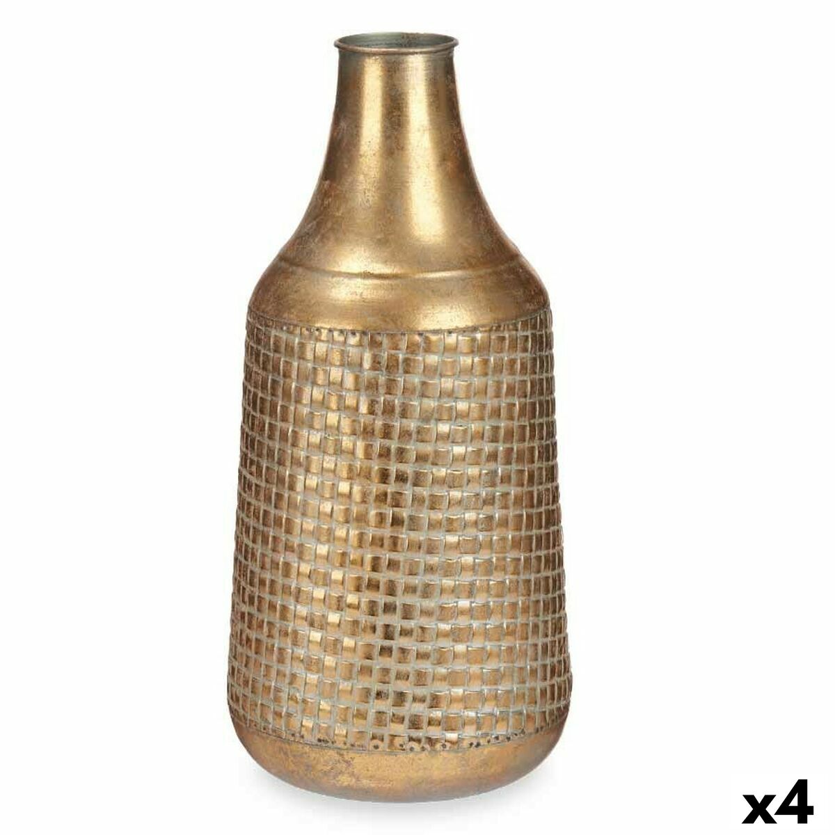 Vas Gyllene Metall 21 x 44 x 21 cm (4 antal) Med relief
