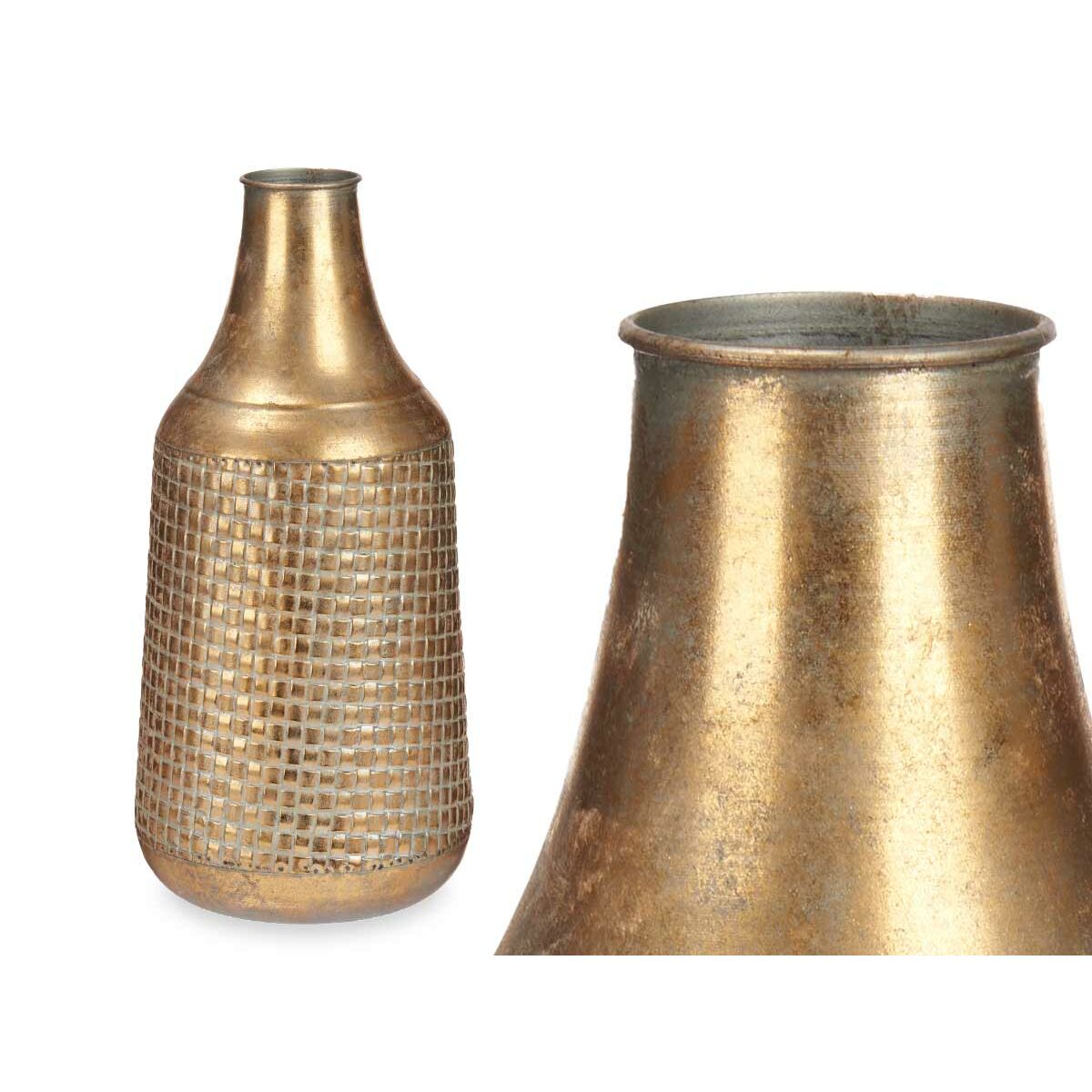 Vas Gyllene Metall 21 x 44 x 21 cm (4 antal) Med relief - 3