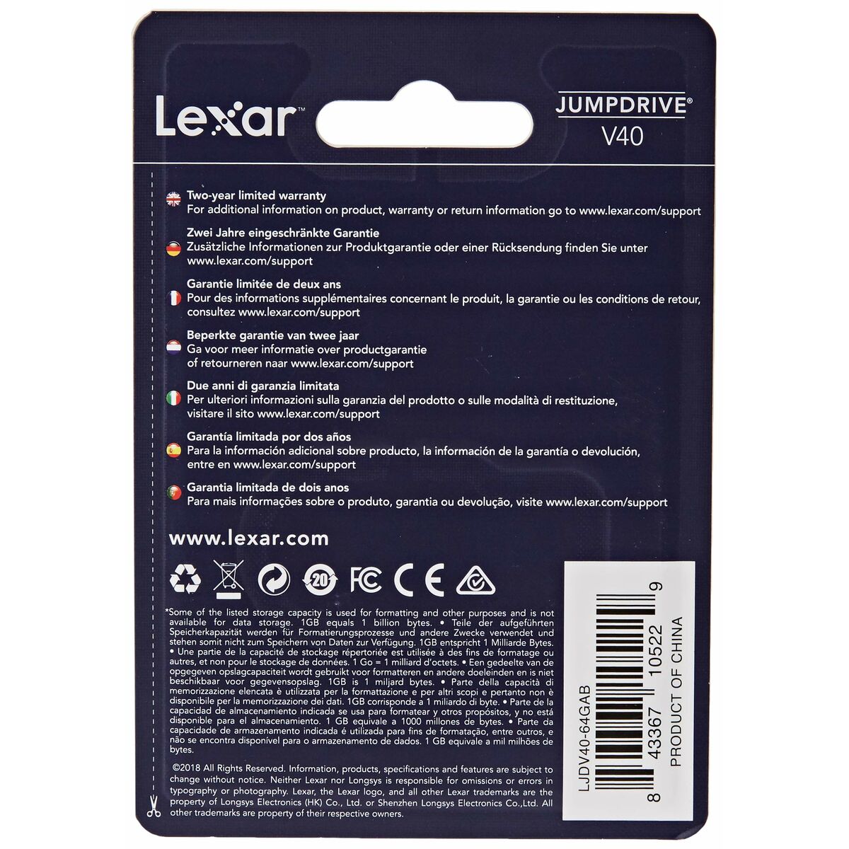 USB-minne Lexar JumpDrive V40 Svart 64 GB (1 antal) - 5