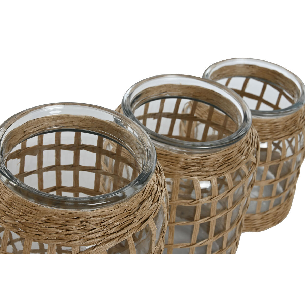 Vas Home ESPRIT Naturell Glas 16,5 x 16,5 x 27 cm (3 Delar) - 3
