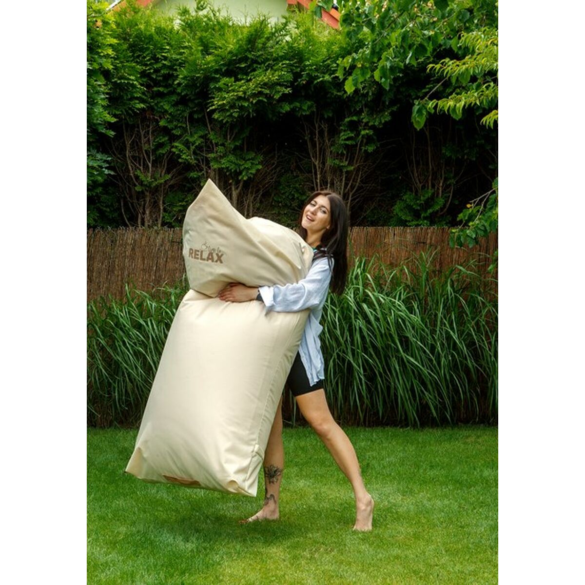 Puff GO GIFT Beige Oxford tejido antidesgarros - 3