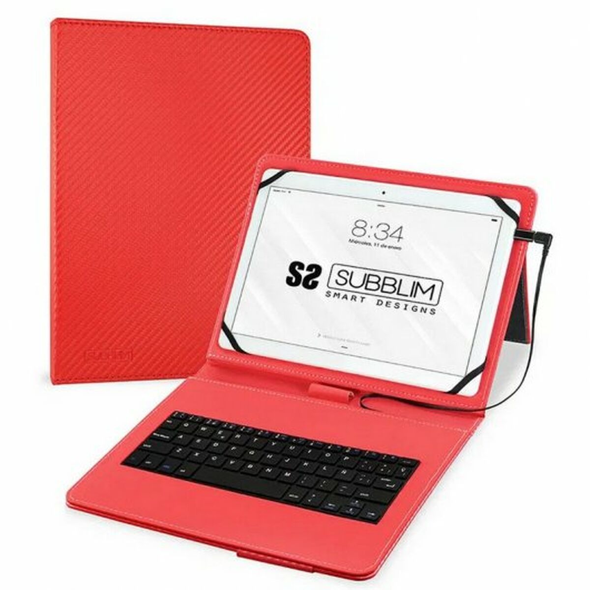 Väska till Läsplatta och Tangentbord Subblim SUB-KT1-USB002 10.1" Röd Qwerty Spanska QWERTY - 3