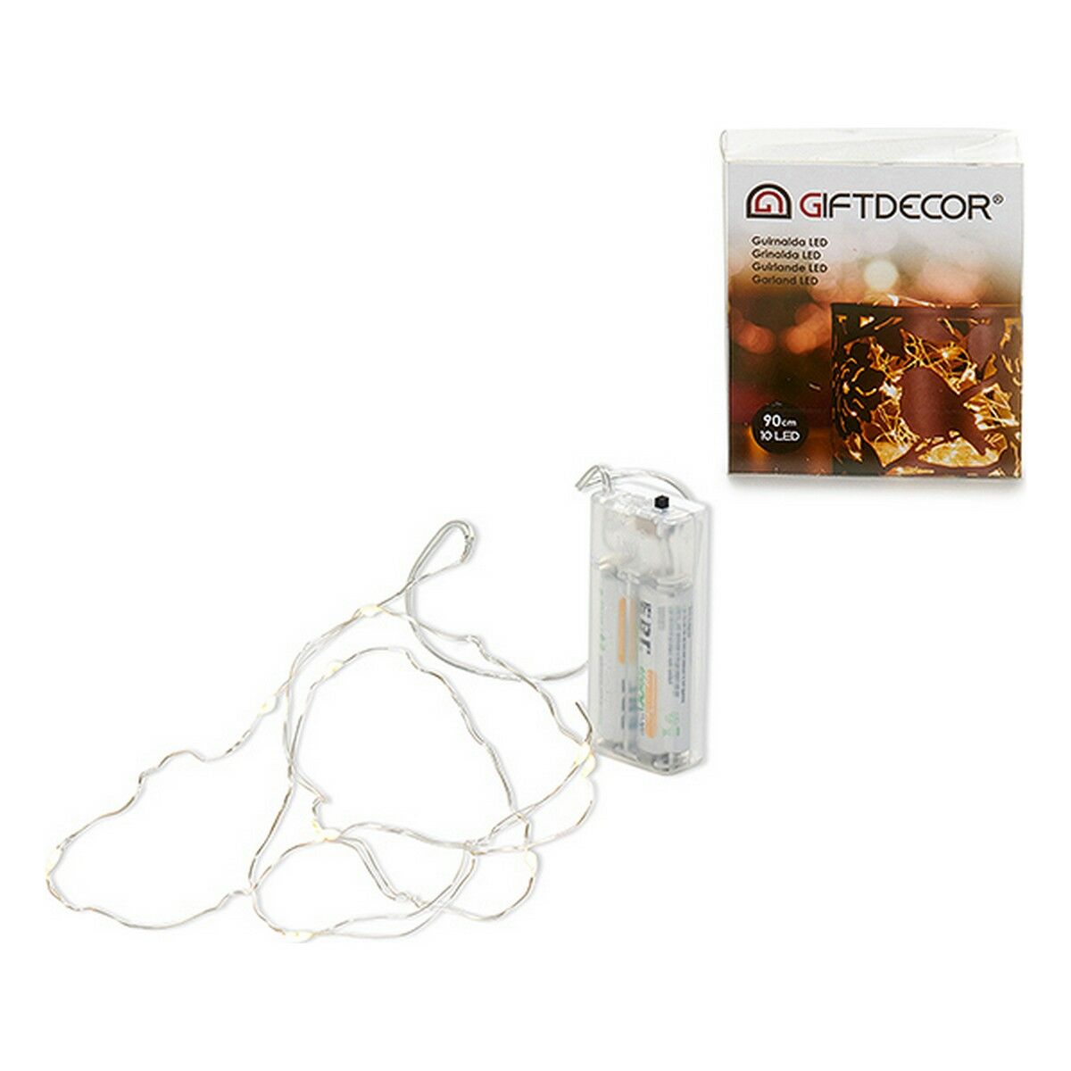 LED-krans Gift Decor Transparent 90 cm 7,5 x 2,2 x 8,5 cm (12 antal) - 5