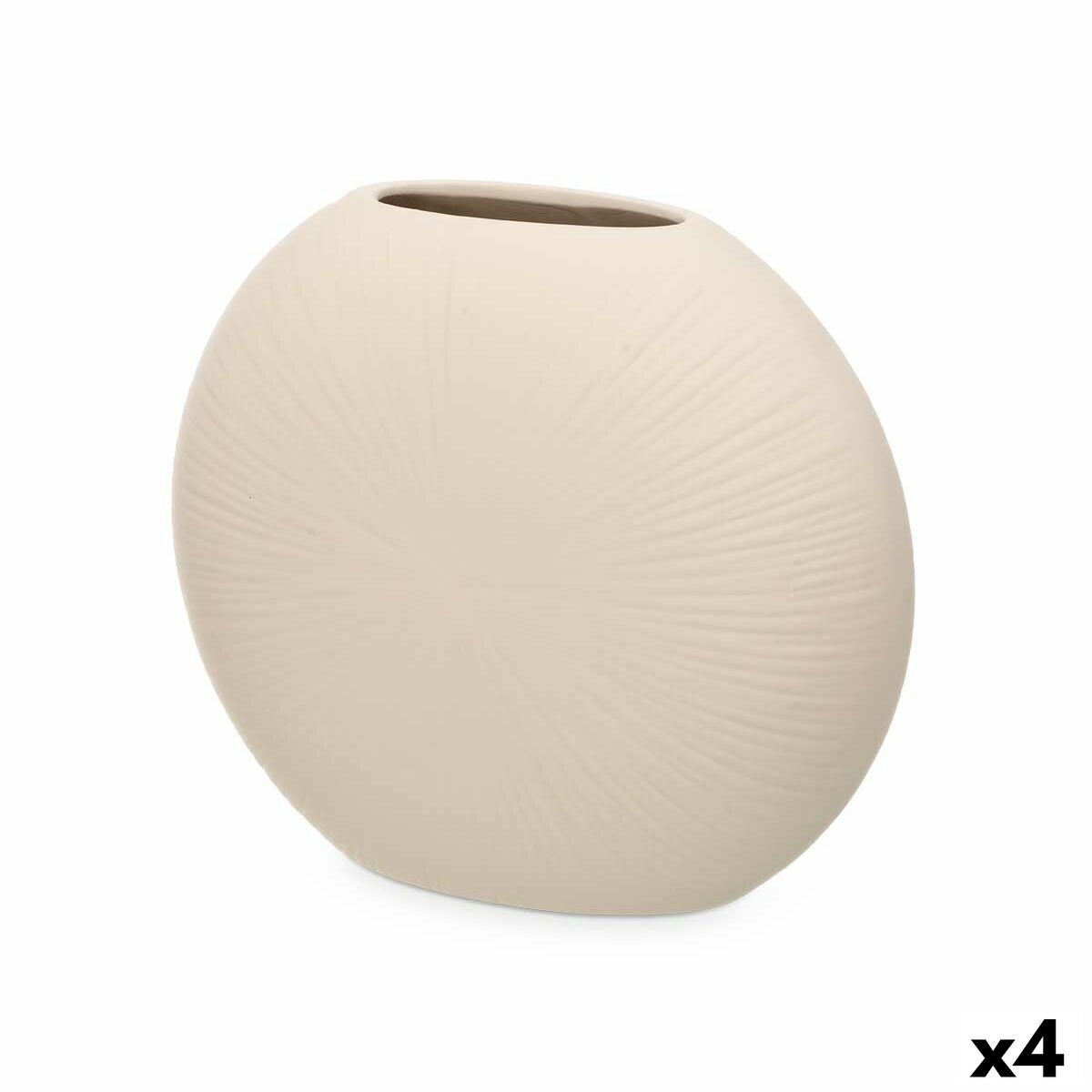 Vas Gift Decor Beige Keramik Rund 29 x 26 x 11 cm (4 antal)