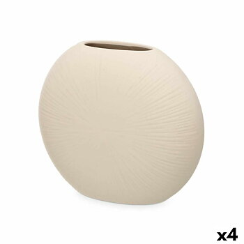 Vas Gift Decor Beige Keramik Rund 29 x 26 x 11 cm (4 antal)