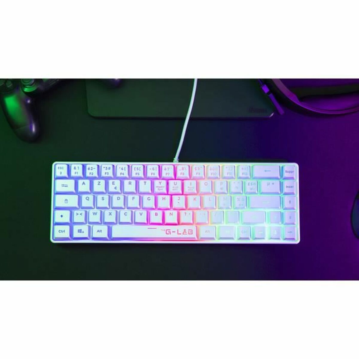 Bluetooth Tangentbord The G-Lab Azerty Franska Vit - 5