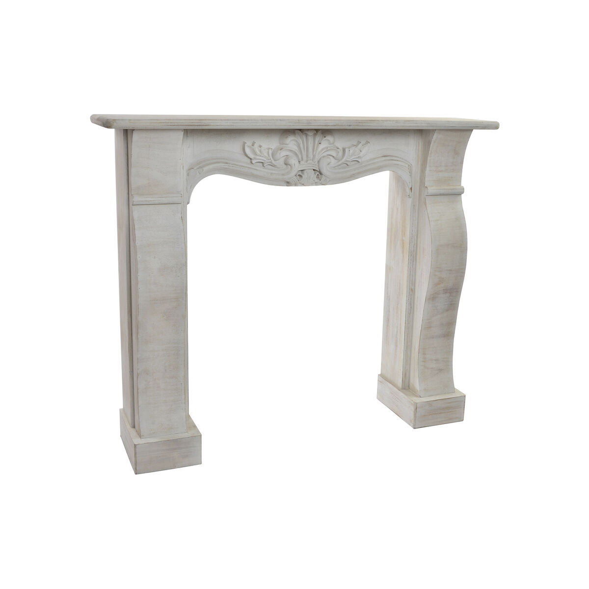 Öppen spis Home ESPRIT Vit Gran Cottage Antikbehandlad 88 cm 125 x 27 x 104 cm 123 X 26,5 X 105 cm