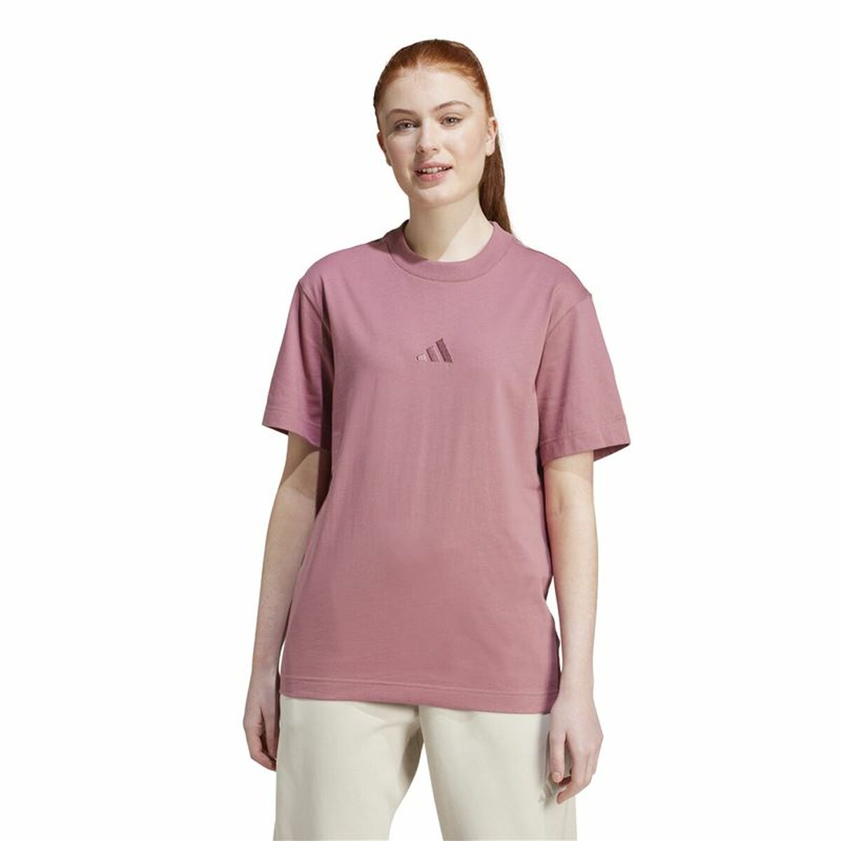 T-shirt med kortärm Dam Adidas All Szn Loose Rosa - 2