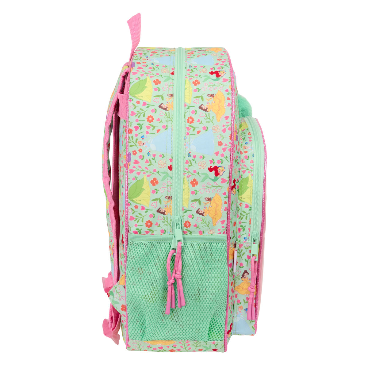 Skolryggsäck Disney Princess Bloom Grön Rosa 33 x 42 x 14 cm - 2