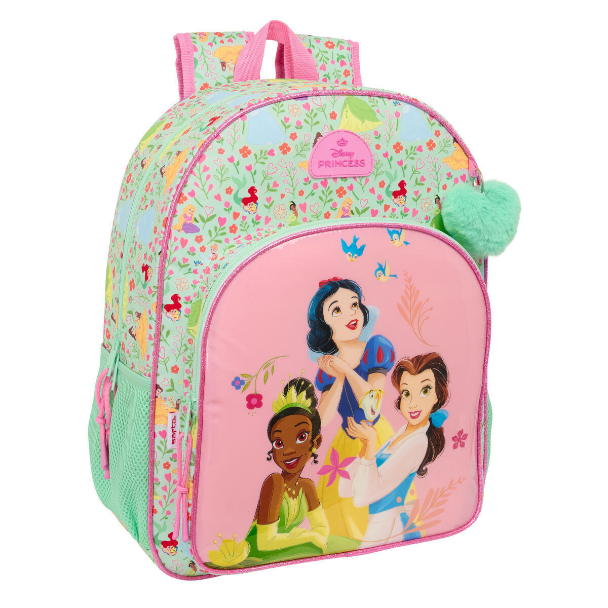 Skolryggsäck Disney Princess Bloom Grön Rosa 33 x 42 x 14 cm