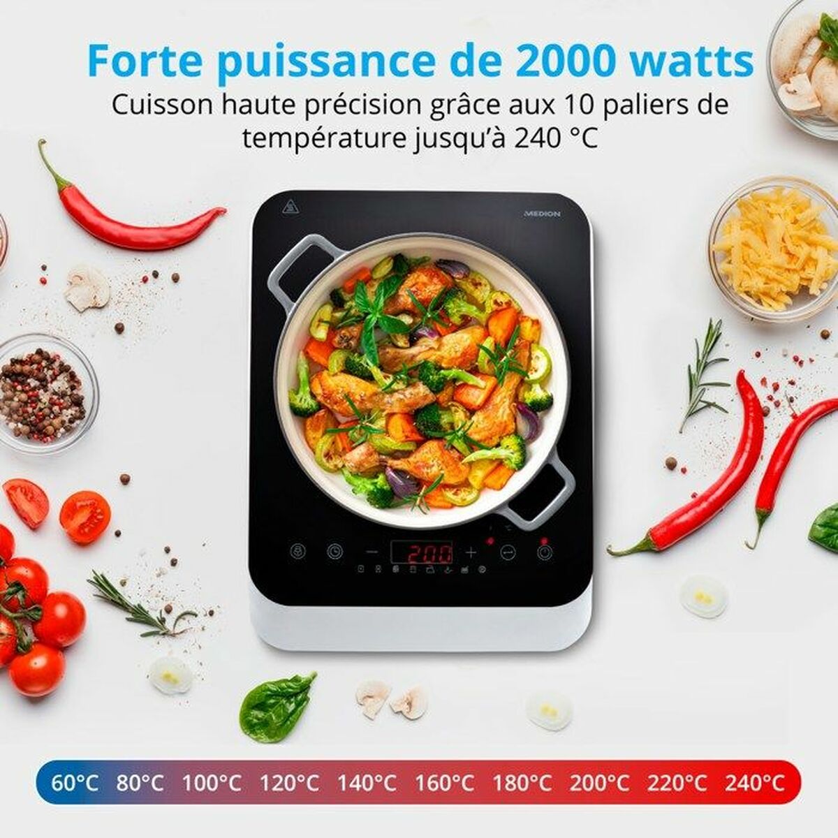 Induktionshäll Medion MD18490 2000 W - 3