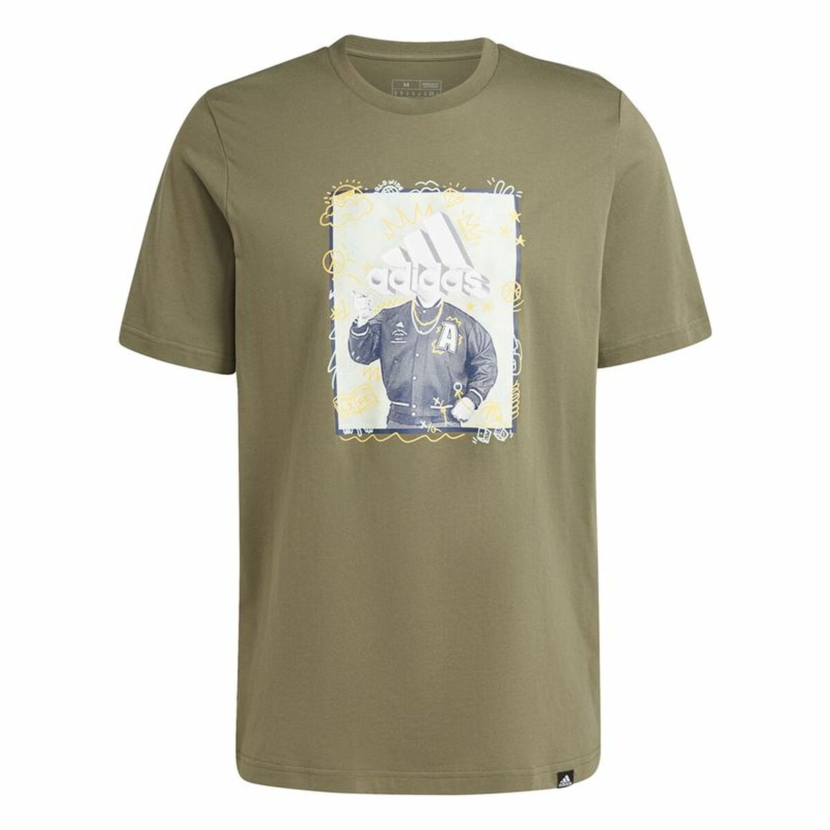 T-shirt med kortärm Herr Adidas Doodle Graphic Grön