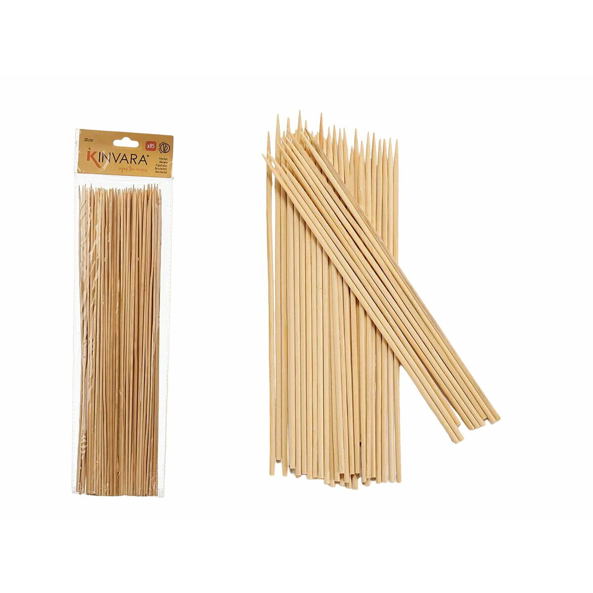 Set med grillspett för barbecue Bambu 0,3 x 30 x 0,3 cm (48 antal) - 2