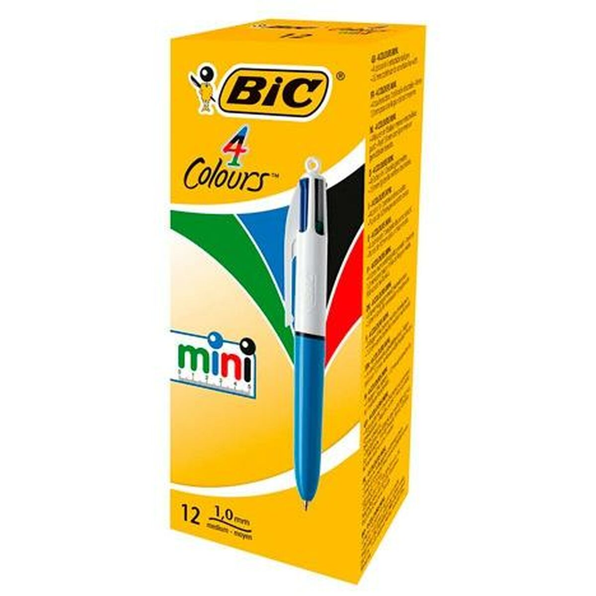 Penna för flytande bläck Bic Mini 4Colours Blå Vit 0,32 mm (12 Delar)