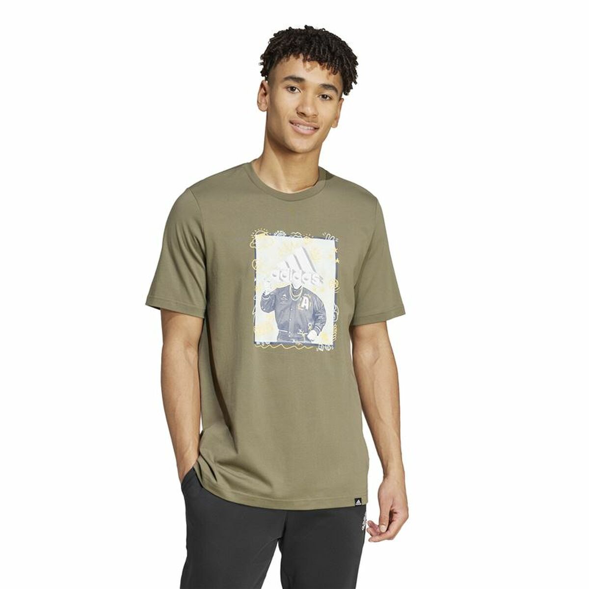T-shirt med kortärm Herr Adidas Doodle Graphic Grön - 2