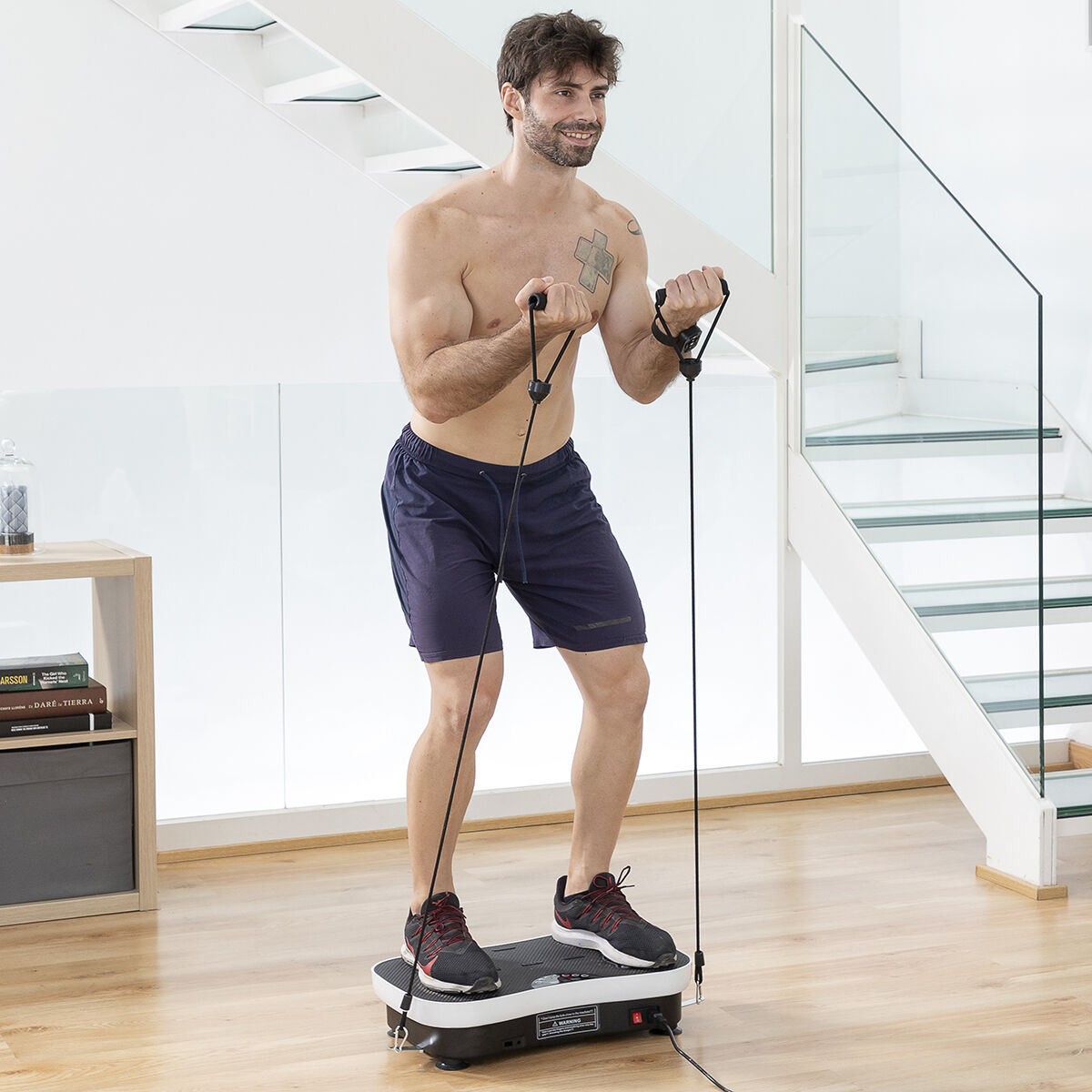 Vibrationsplatta med tillbehör och träningsguide Vybeform InnovaGoods - 33