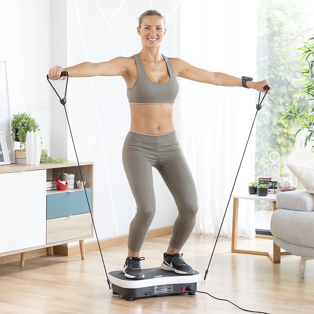 Vibrationsplatta med tillbehör och träningsguide Vybeform InnovaGoods - 9