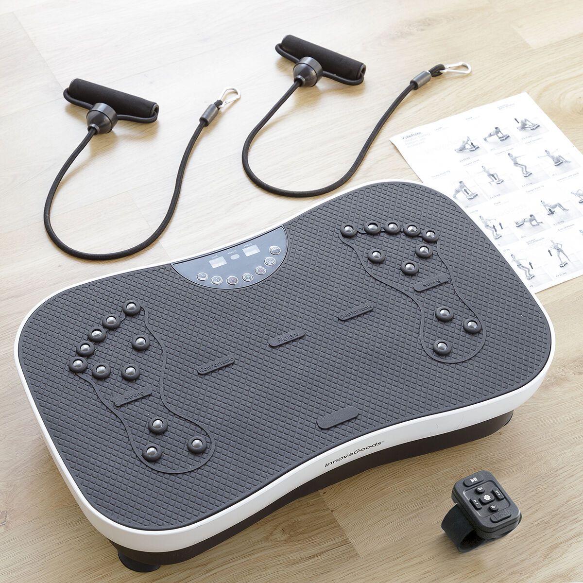 Vibrationsplatta med tillbehör och träningsguide Vybeform InnovaGoods - 23