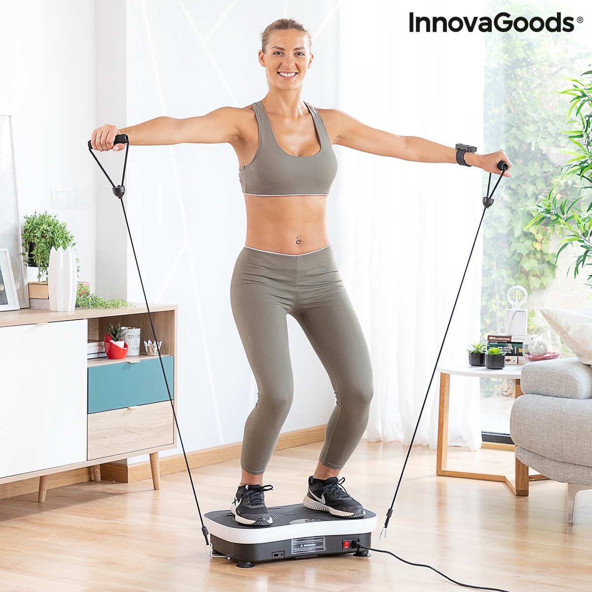 Vibrationsplatta med tillbehör och träningsguide Vybeform InnovaGoods
