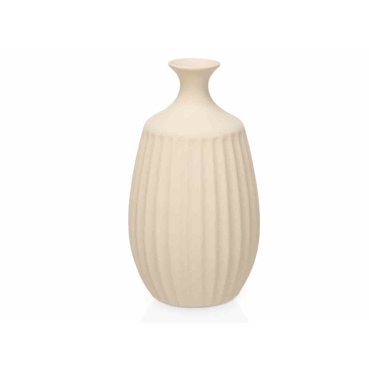 Vas Gift Decor Beige Keramik Ränder 21 x 39 x 21 cm (2 antal) - 4
