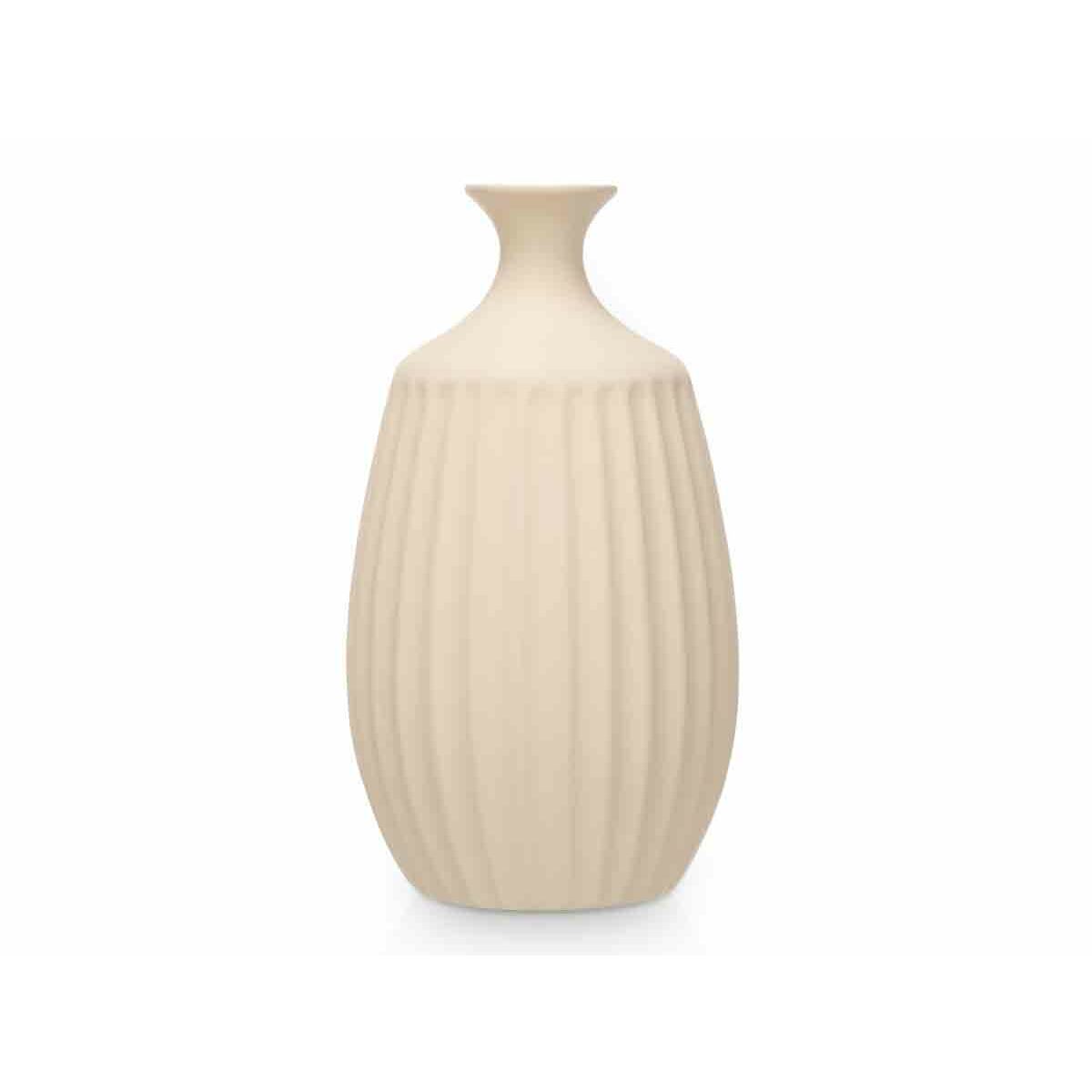 Vas Gift Decor Beige Keramik Ränder 21 x 39 x 21 cm (2 antal) - 3