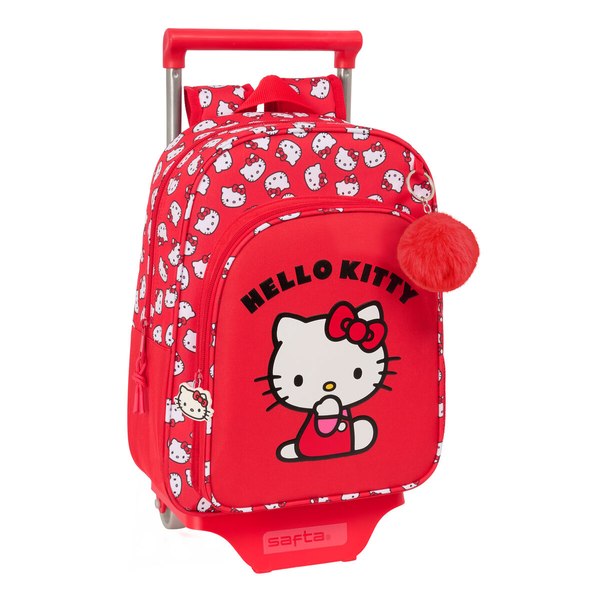 Skolväska med hjul Hello Kitty Iconic Vit Röd 26 x 11 x 67 cm 26 x 34 x 11 cm
