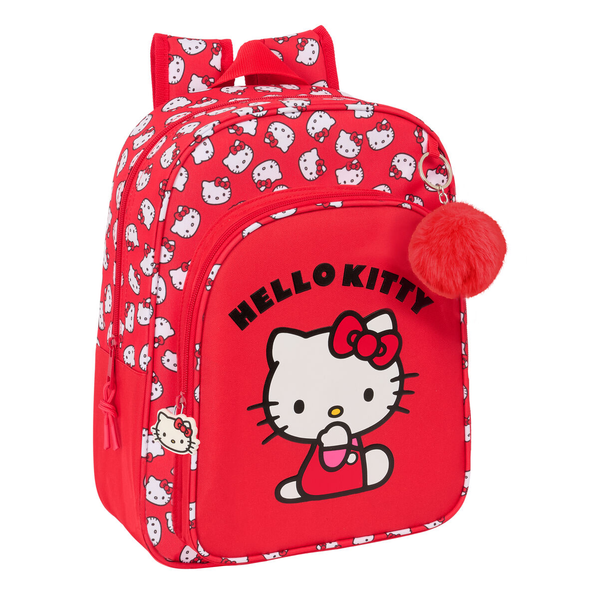 Skolryggsäck Hello Kitty Iconic Vit Röd 26 x 34 x 11 cm
