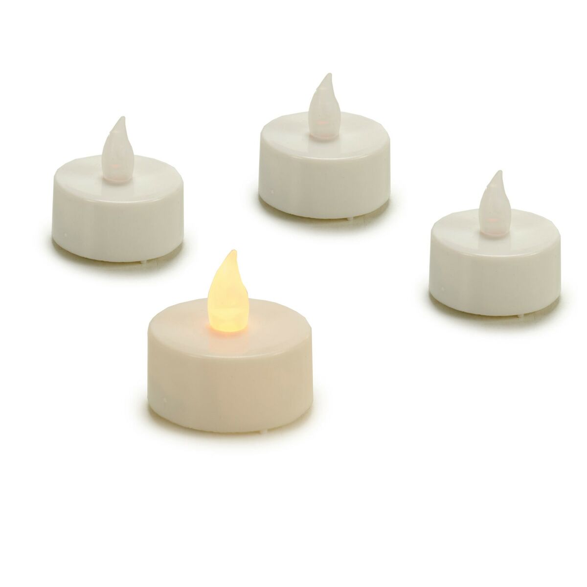Set med levande ljus Gift Decor Vit 4 x 4 x 3,7 cm 13,5 x 17 x 4 cm LED (12 antal) - 2