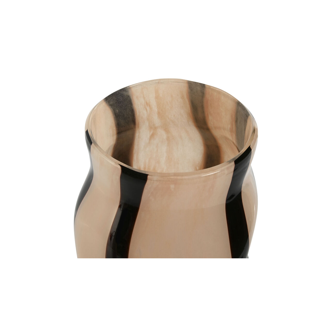 Vas Home ESPRIT Svart Kräm Glas Modern 15 x 15 x 29,2 cm - 2