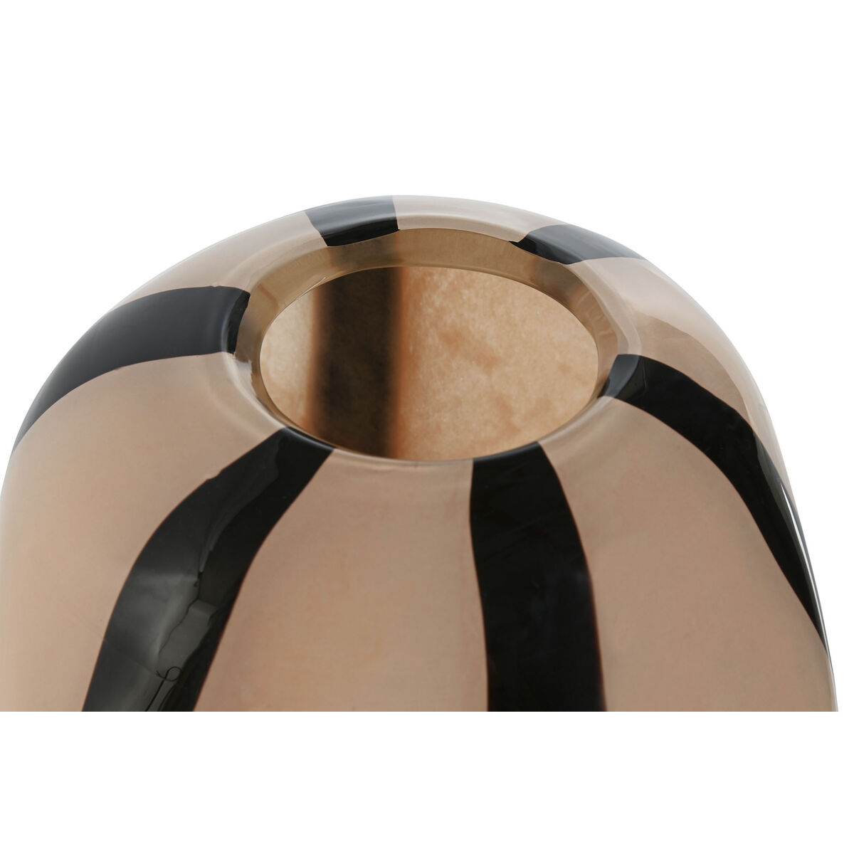 Vas Home ESPRIT Svart Kräm Glas Modern 21 x 21 x 16,3 cm - 2