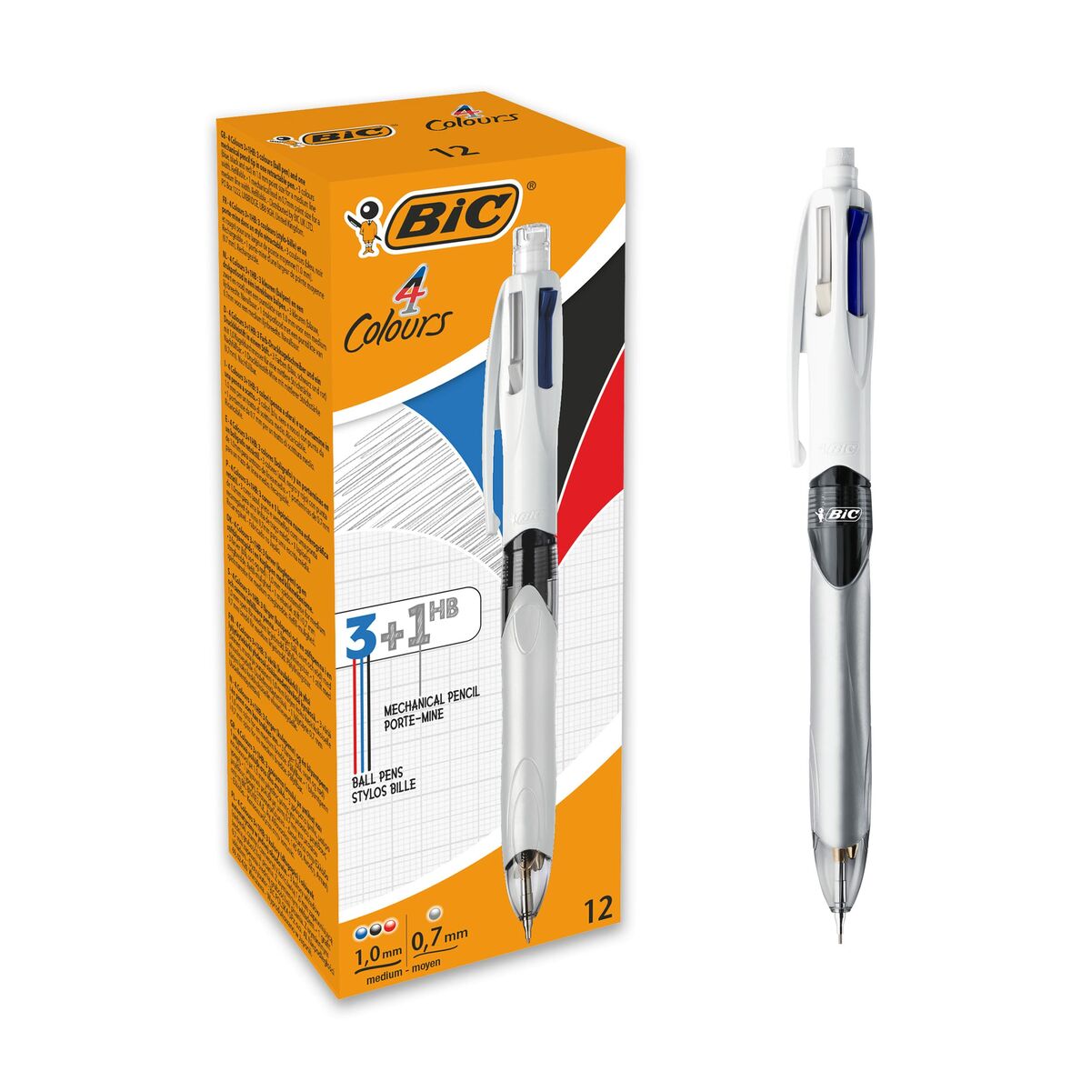 Penna för flytande bläck Bic 4Colours Pennset 3 färger Multicolour 0,4 mm 0,7 mm (12 Delar) - 2