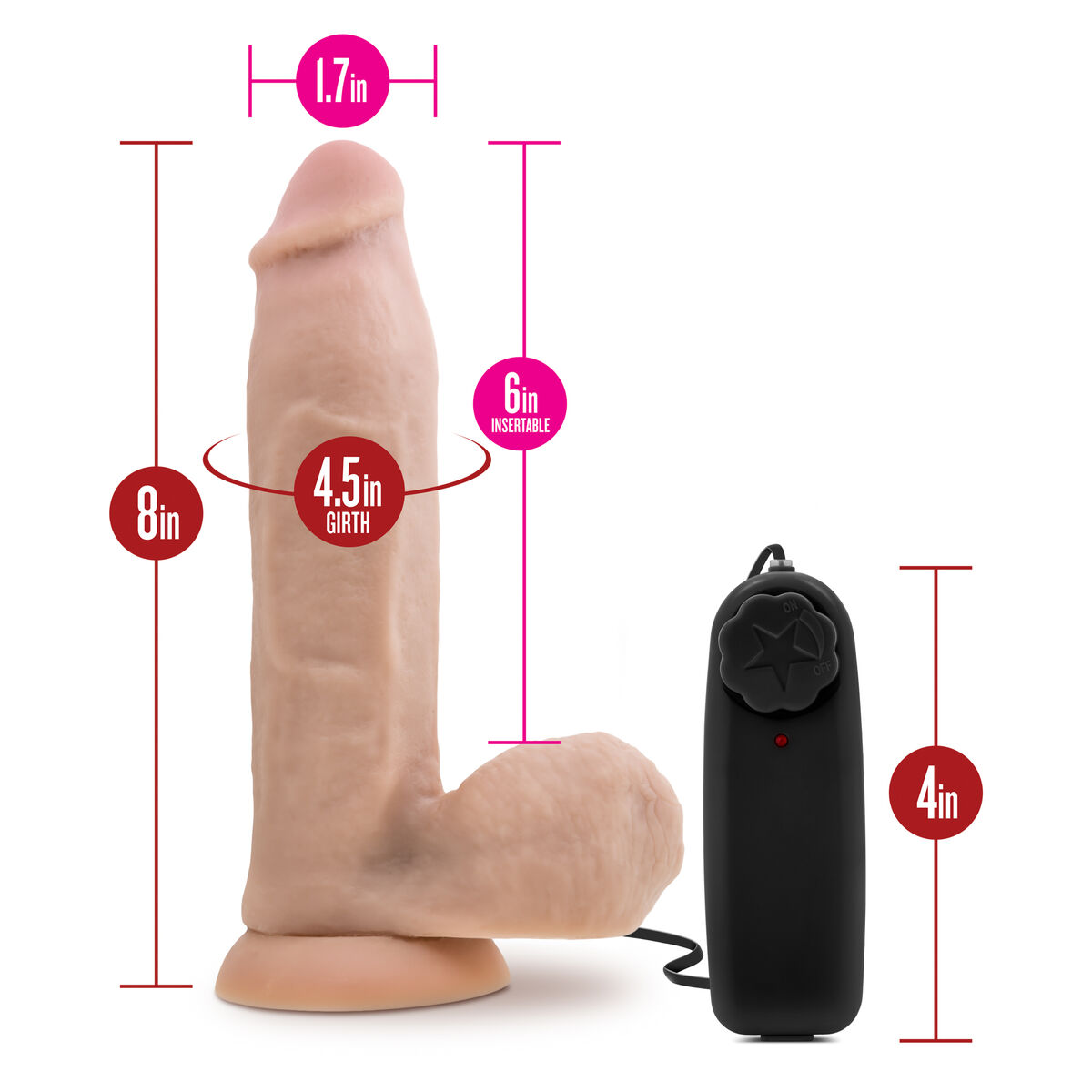 Realistisk dildo Blush X5 TPE Ø 4,5 cm (15,2 cm) - 5