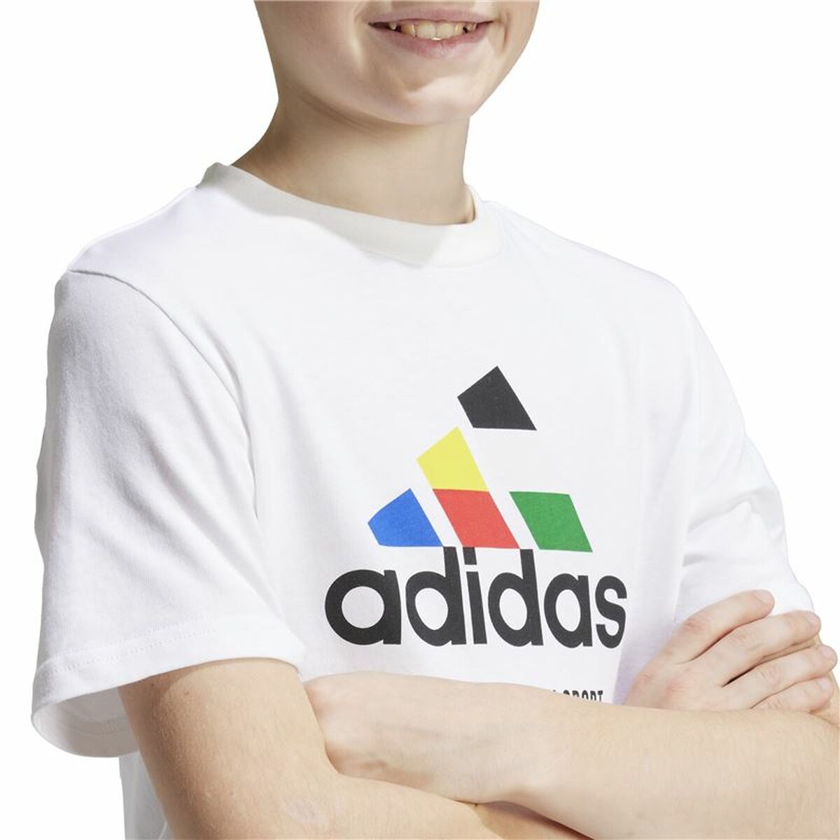 Barn T-shirt med kortärm Adidas Nations Vit - 3