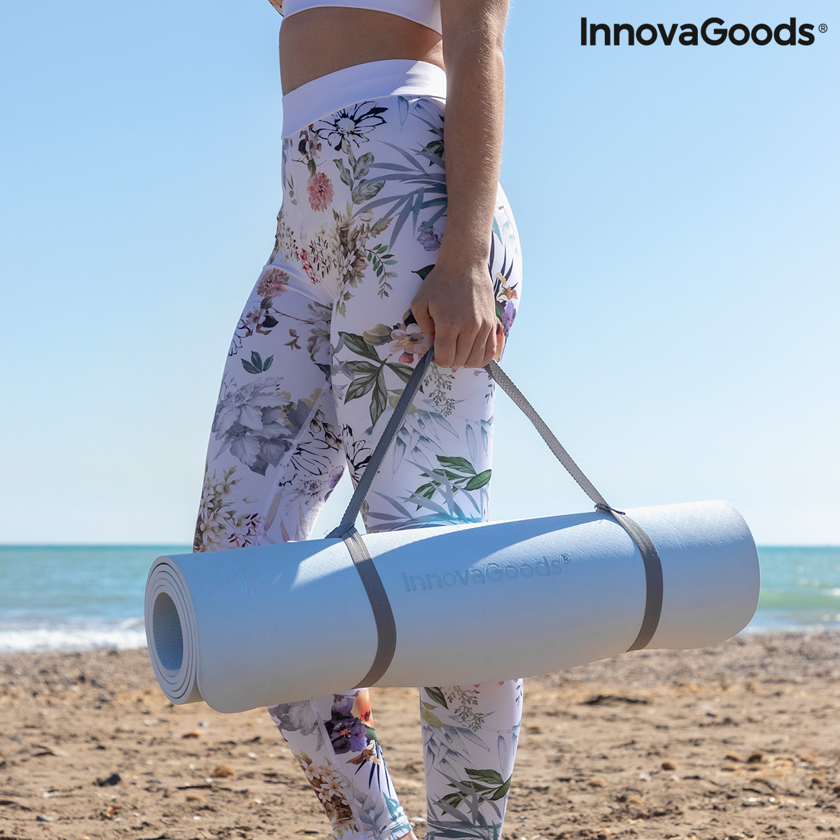 Halkfri yogamatta med positionslinjer och träningsanvisningar Asamat InnovaGoods - 8