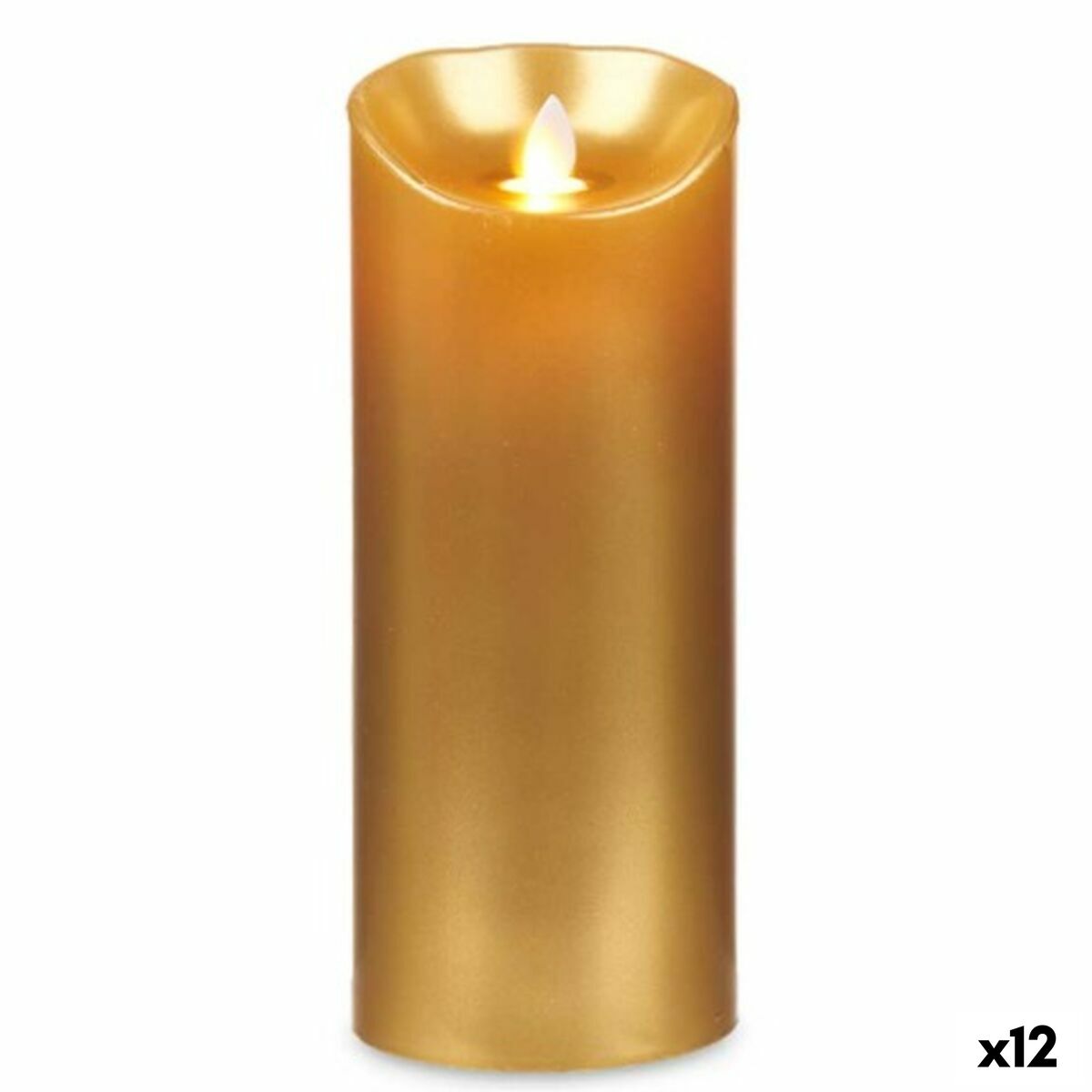 LED Ljus Gyllene 8 x 8 x 20 cm (12 antal)